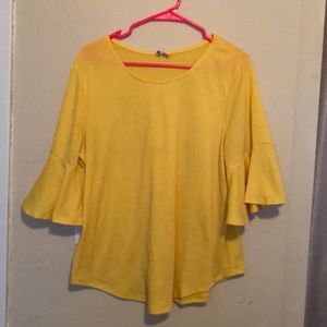 Yellow bell sleeve blouse
